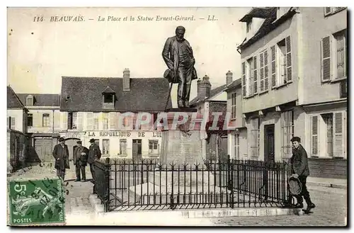 Beauvais Ansichtskarte AK La place et la statue Ernest Gerard