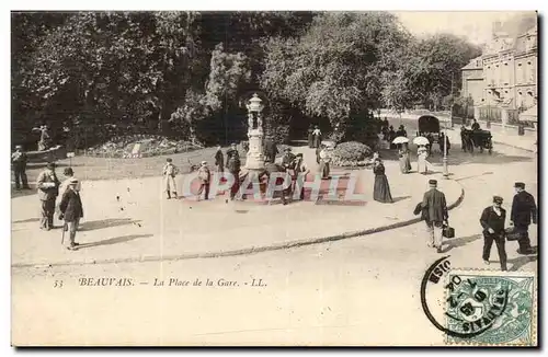 Beauvais Cartes postales La place de la gare