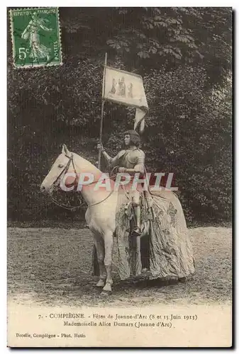 Compiegne Cartes postales Fete de Jeanne d&#39arc juin 1913 M Schlosser banniere portee par Mlle Alice Dumars