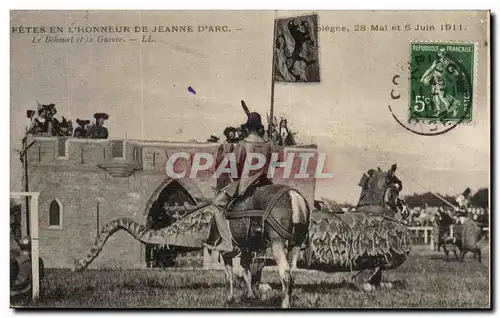 Compiegne Cartes postales Fete de Jeanne d'arc juin 1913 Le Behourt et la Guivre Dragon