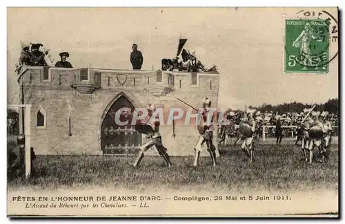 Compiegne Ansichtskarte AK Fete de Jeanne d&#39arc juin 1911 L&#39assaut du Behourt par les chevaliers