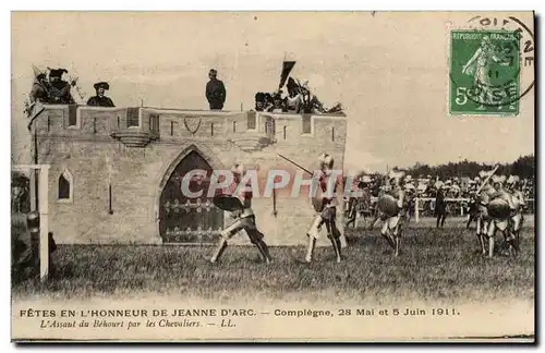 Compiegne Cartes postales Fete de Jeanne d'arc juin 1911 L'assaut du Behourt par les chevaliers