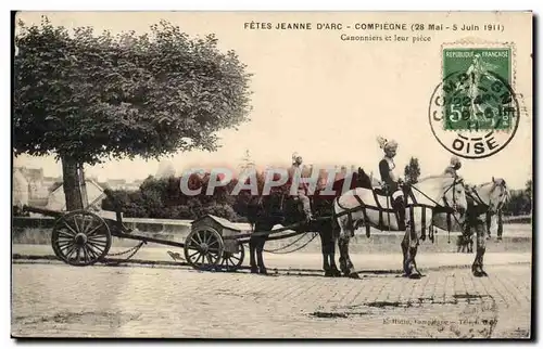 Compiegne Cartes postales Fetes Jeanne d&#39arc 1911 Canonniers et leur piece