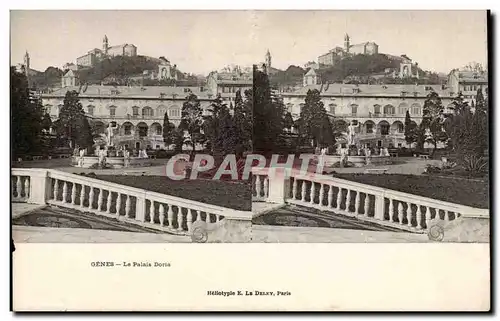 Vues stereoscopiques Italie Italia Genes Ansichtskarte AK Le palais Doria