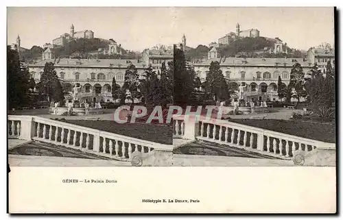 Vues stereoscopiques Italie Italia Genes Cartes postales Le palais Doria