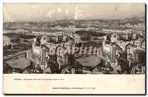 italie italie Genes Cartes postales Vue prise de S M Di CArignano vers le port