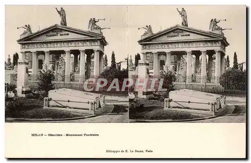 Italie Italia Ansichtskarte AK Milan Cimetiere Monument funeraire