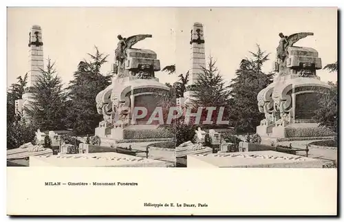 Italie Italia Ansichtskarte AK Milan Cimetiere Monument funeraire