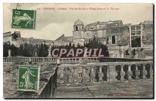 Grignan Ansichtskarte AK Chateau Vue des ruines a l&#39ouest prise sur la terrasse