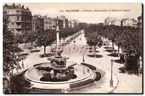 Valence Ansichtskarte AK Fontaine monumentale et boulevard Bancel