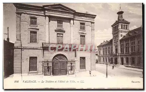 Valence Cartes postales Le theatre et l'hotel de ville