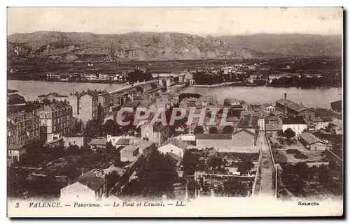 Valence Cartes postales panorama Le pont et Crussol