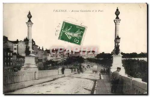 Valence Cartes postales Avenue Gambetta et le pont