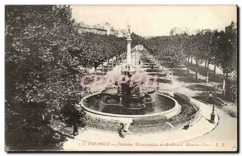 Valence Ansichtskarte AK Fontaine monumentale et boulevard Maurice Clerc
