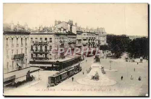 Valence Ansichtskarte AK Panorama de la place de la Republique (train)