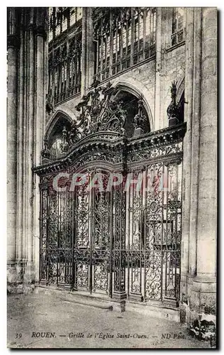 Rouen Cartes postales GRille de l&#39eglise Saint Ouen