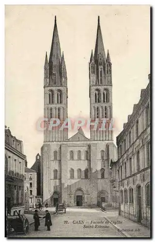 Caen Cartes postales Facade de l&#39eglise Saint Etienne