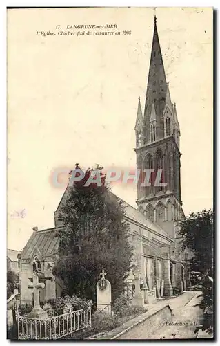 Langrune sur mer Cartes postales l&#39eglise clocher fini des restaurer en 1908