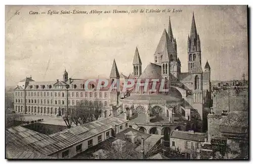 Caen Ansichtskarte AK Eglise Saint Etienne Abbaye aux hommes cote de l&#39abside et le lycee