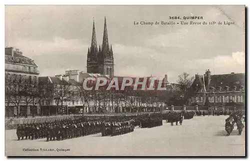 Quimper Ansichtskarte AK Le champ de bataille Une revue du 118eme de ligne