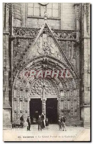 Quimper Ansichtskarte AK Le grand portail de la cathedrale