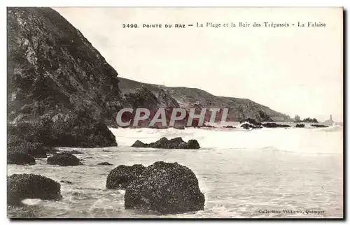 La Pointe du Raz Ansichtskarte AK La plage et la baie des trepasses La falaise