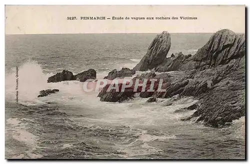 Penmarch Cartes postales Etude de vagues aux rochers des victimes