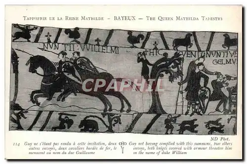 Tapissserie de la reine Mathilde Bayeux Cartes postales Guy ne s&#39etant pas rendu a cette invition