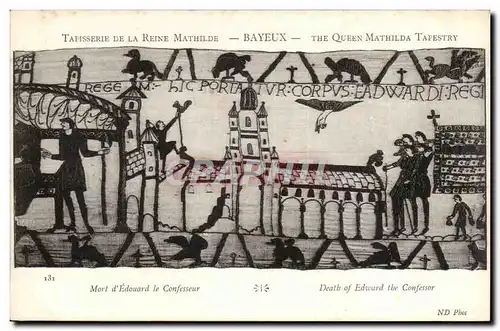 Tapissserie de la reine Mathilde Bayeux Cartes postales Mort d&#39Edouard le confesseur