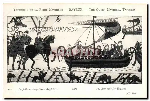 Tapissserie de la reine Mathilde Bayeux Cartes postales La flotte se dirige vers l&#39Angleterre