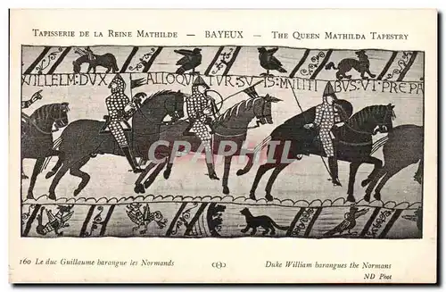 Ansichtskarte AK Tapisserie de la reine Mathilde Bayeux Le duc Guillaume harangue les Normands