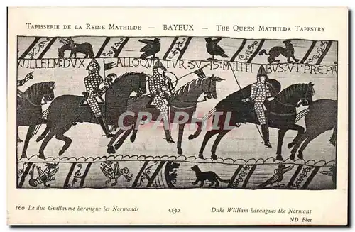 Cartes postales Tapisserie de la reine Mathilde Bayeux Le duc Guillaume harangue les Normands