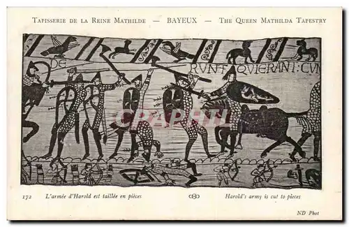 Cartes postales Tapisserie de la reine Mathilde Bayeux L&#39armee d&#39Harold est taillee en pieces