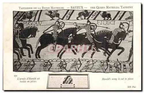 Cartes postales Tapisserie de la reine Mathilde Bayeux L&#39armee d&#39Harold est taillee en pieces