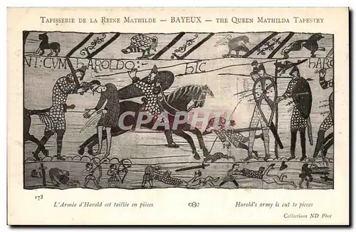 Cartes postales Tapisserie de la reine Mathilde Bayeux L&#39armee d&#39Harold est taillee en pieces