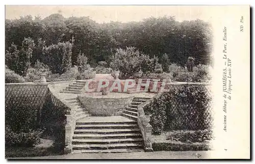 Jumieges Ansichtskarte AK Anciennes abbaye de Jumieges Le parc escalier de l&#39epoque Louis XIV