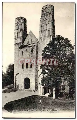 Jumieges Ansichtskarte AK Anciennes abbaye de Jumieges Les deux tours de l&#39eglise Notre Dame