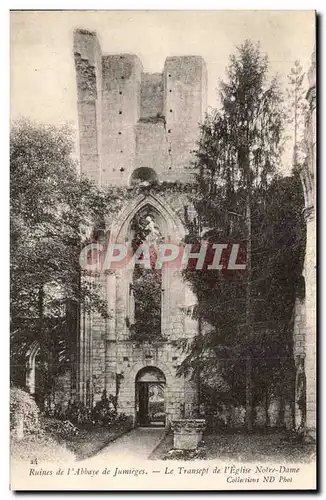 Jumieges Ansichtskarte AK Anciennes abbaye de Jumieges Le transept de l&#39eglise Notre DAme