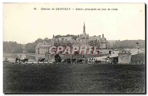 Chateau de Chantilly Ansichtskarte AK Entree principale un jour de visite