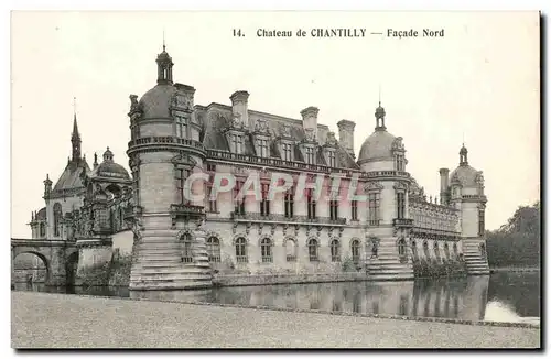 Chateau de Chantilly Cartes postales Facade nord