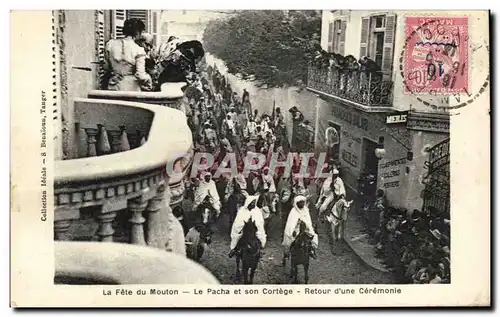 Maroc Cartes postales La fete du mouton Le PAcha et son cortege Retour d&#39une ceremonie