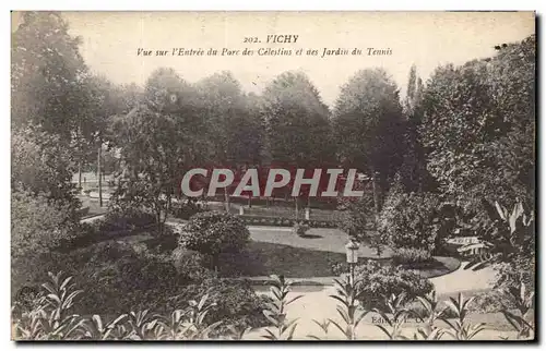 Vichy - Vue sur l&#39Entree du Parc des Celestins et des Jardins du Tennis - sport - Cartes postales