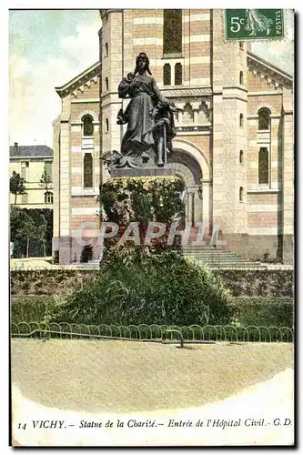 Vichy - Statue de la Charite - Entree de l&#39Hopital Civil - Ansichtskarte AK