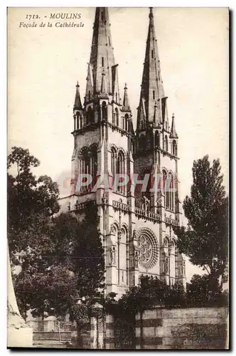 Moulins - Facade de la Cathedrale - Ansichtskarte AK