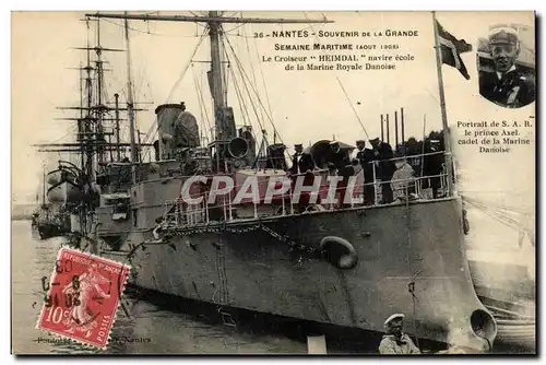 Nantes - Souvenir de la Grande Semaine Maritime - Le Croiseur Heimdal navire ecole de la Marine Roya