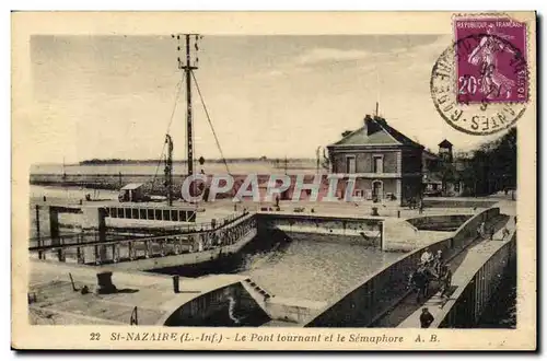 Saint Nazaire - Le Pont tournant et le Semaphore - Ansichtskarte AK