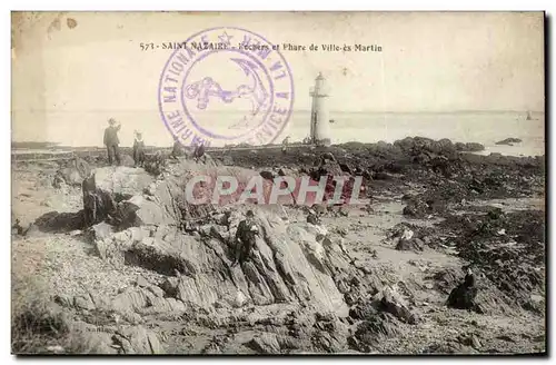 Saint Nazaire - Rochers et Phare de Ville les Martin - lighthouse - Ansichtskarte AK