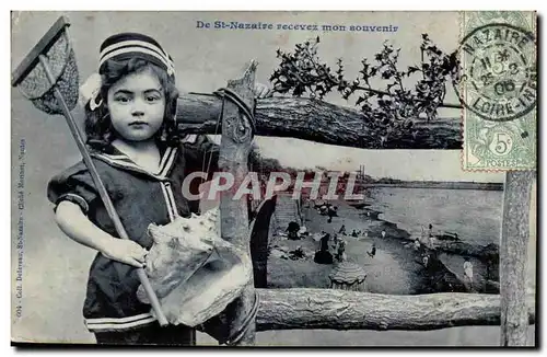 Saint Nazaire - De St Nazaire recevez mon souvenir - Enfant - Jolie fille - Ansichtskarte AK