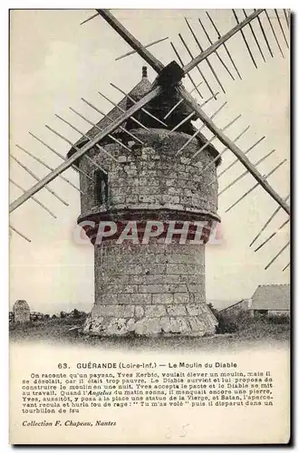 Guerande - Le Moulin du Diable - windmill - Ansichtskarte AK