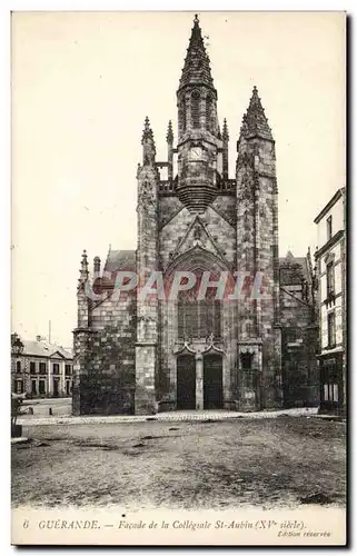 Guerande - Facade de la Collegiale St Aubin - Ansichtskarte AK